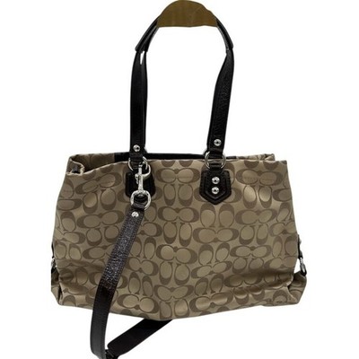 Y2K Coach Ashley Signature Carryall Handbag Purse Shoulder Bag Satchel Brown - Image 2