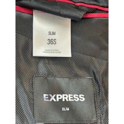 Vintage Express Slim Fit Plaid Blazer Black Tie Tuxedo Jacket Men's Size 36S - Image 4