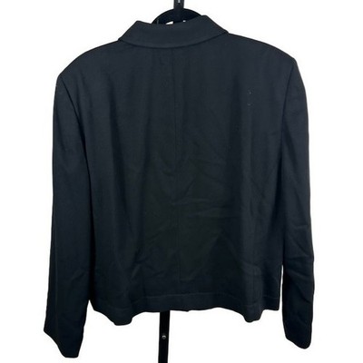 Pendleton Knockabouts Women's Black Wool Blend Button Front Blazer Size 16 - Image 2