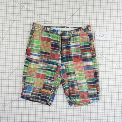 Polo Ralph Lauren Shorts Men's Size 33 Multicolor Patchwork Madras Cotton Y2K - Image 5