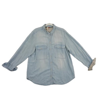 Pilcro Anthropologie Shirt Top Women's Size XL Light Blue Chambray Button - Image 2