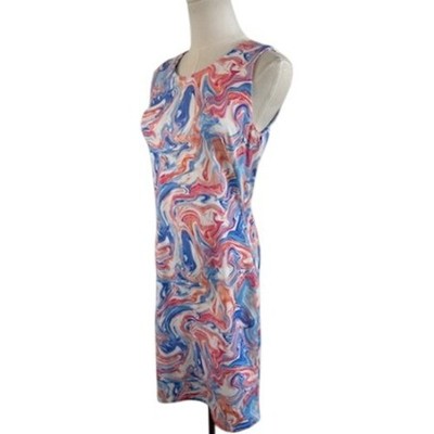 J. McLaughlin Sleeveless Sophia Dress Coral Pink Marblehead Sheath Size Small - Image 2