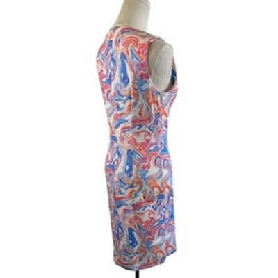 J. McLaughlin Sleeveless Sophia Dress Coral Pink Marblehead Sheath Size Small - Image 3