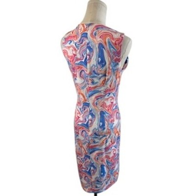 J. McLaughlin Sleeveless Sophia Dress Coral Pink Marblehead Sheath Size Small - Image 4