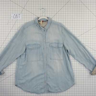Pilcro Anthropologie Shirt Top Women's Size XL Light Blue Chambray Button - Image 8
