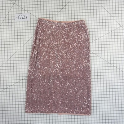 Vineyard Vines Skirt Women's Size Medium Rose Gold Sequin Pencil Midi Pink - Image 7