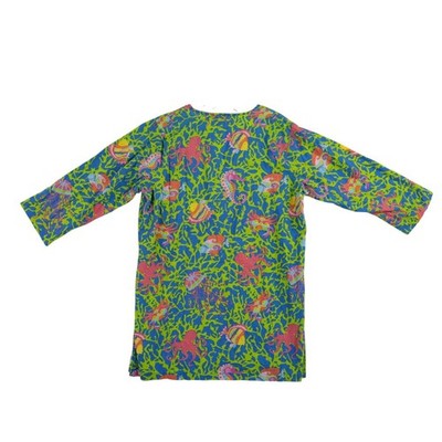 Gretchen Scott Designs Blouse Tunic Top Women's Large Blue Octopus Sea Cotton - Image 3