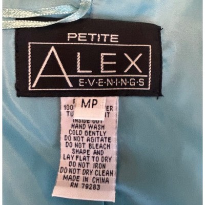 Alex Evenings Petite Wrap Top Teal Black Zebra Print 3/4 Sleeve Size MP - Image 5