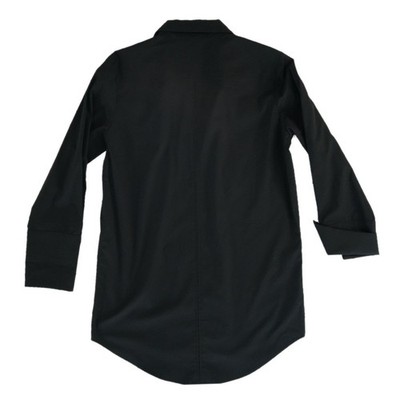 Chicos Tunic Top Blouse Women's Size 1 Medium Black Cotton Bld Long Sleeve Shirt - Image 3