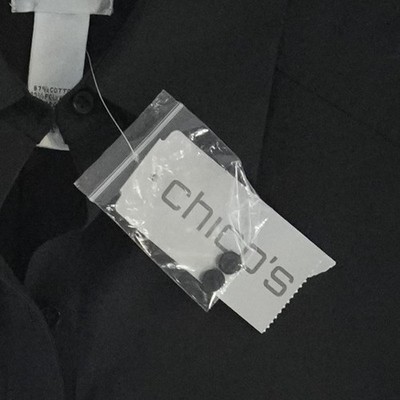 Chicos Tunic Top Blouse Women's Size 1 Medium Black Cotton Bld Long Sleeve Shirt - Image 4