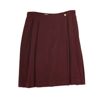 Liz Claiborne Petite Vintage Skirt Women's Size 10P Burgundy Wool-Blend Pleated - Image 2