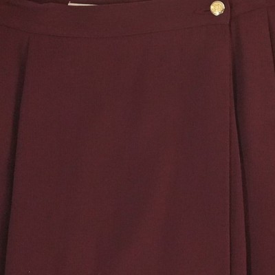 Liz Claiborne Petite Vintage Skirt Women's Size 10P Burgundy Wool-Blend Pleated - Image 5