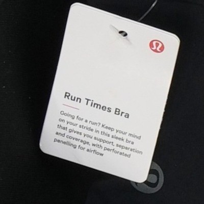 NWT Lululemon Sports Run Time Bra Women's Size 36DD Black High Impact - Image 3