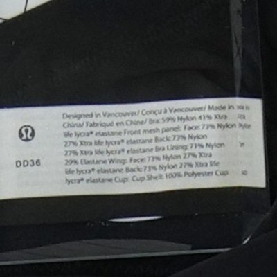 NWT Lululemon Sports Run Time Bra Women's Size 36DD Black High Impact - Image 4