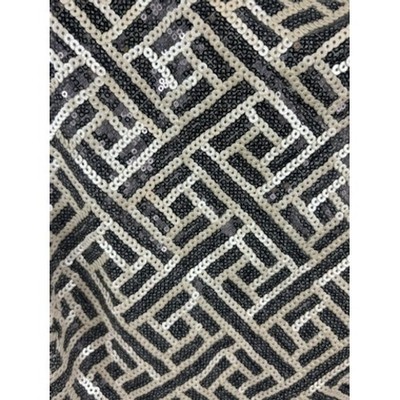 Lauren Ralph Lauren Black White Sequin Ruched Cocktail Holiday Dress Size 10 - Image 5