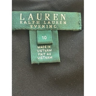 Lauren Ralph Lauren Black White Sequin Ruched Cocktail Holiday Dress Size 10 - Image 6