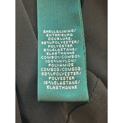 Lauren Ralph Lauren Black White Sequin Ruched Cocktail Holiday Dress Size 10 - Image 7