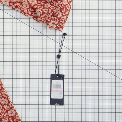 New Tommy Hilfiger Dress Women Size 10 Red Floral Smocked Puff Sleeve Mini - Image 4