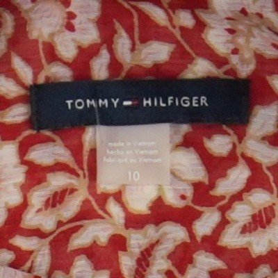 New Tommy Hilfiger Dress Women Size 10 Red Floral Smocked Puff Sleeve Mini - Image 5