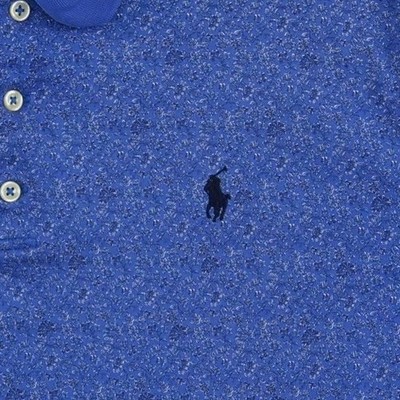 Ralph Lauren Polo Shirt Men's Size Large Blue Floral Micro Print Classic Fit - Image 3