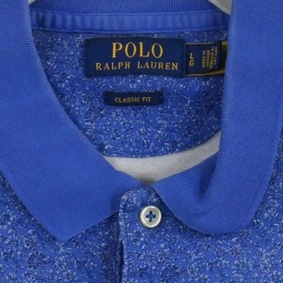 Ralph Lauren Polo Shirt Men's Size Large Blue Floral Micro Print Classic Fit - Image 4