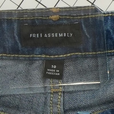 New Free Assembly Jeans Women Size 10 Medium Wash High Rise Wide Straight - Image 3