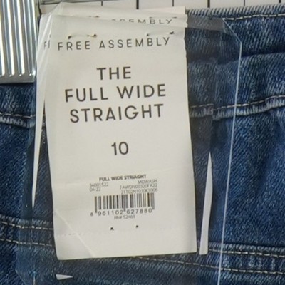 New Free Assembly Jeans Women Size 10 Medium Wash High Rise Wide Straight - Image 5