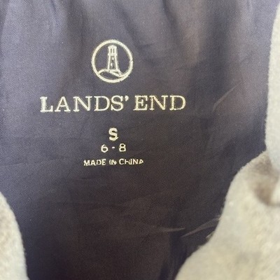 Lands End Down Puffer Jacket Coat Geometric Print Full Zip Women's Size Small - Image 3