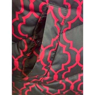 Lands End Down Puffer Jacket Coat Geometric Print Full Zip Women's Size Small - Image 4