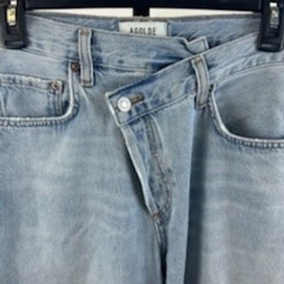 AGOLDE Anthropologie Criss Cross Upsized Light Wash Denim Jeans Women's Size 26 - Image 3