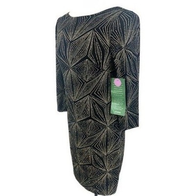 JHM Evenings Dress Black Gold Sparkle Geometric Special Occasion Party Size 6 - Image 2