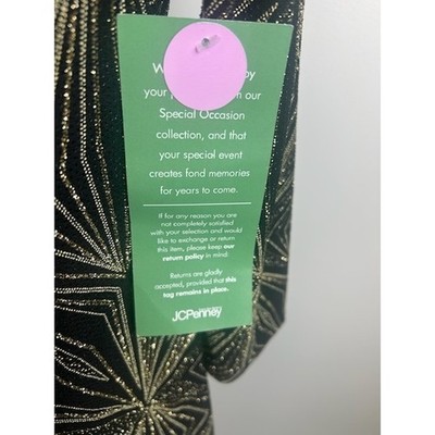 JHM Evenings Dress Black Gold Sparkle Geometric Special Occasion Party Size 6 - Image 5