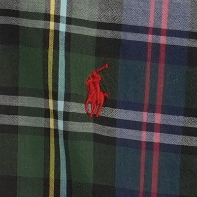 Ralph Lauren Men's Size XL Green Purple Plaid Classic Fit Button Down Shirt SS - Image 3