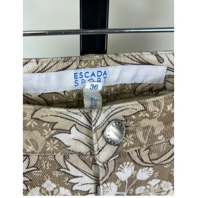 Escada Sport Women's Size 36 Trousers Pants Beige Floral Print - Image 3