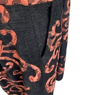 Yoana Baraschi Dress Black Orange Fit & Flare Party Cocktail Size 2 - Image 4