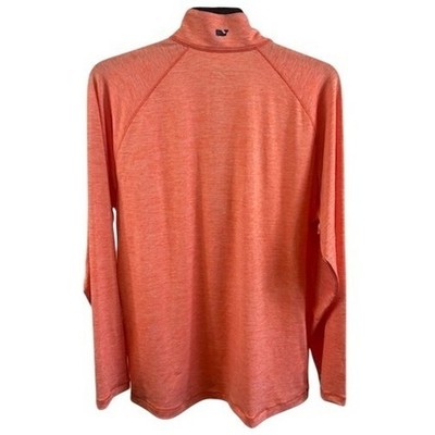 Vineyard Vines Top Men's Size Large Performance Pullover Orange Zip Long Sleeve - Image 2