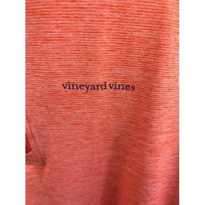 Vineyard Vines Top Men's Size Large Performance Pullover Orange Zip Long Sleeve - Image 3