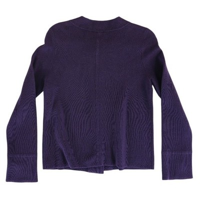 New Talbots Knit Blazer Jacket Women's Size Small Purple Button Career Upscale - Image 3