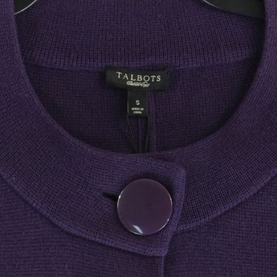 New Talbots Knit Blazer Jacket Women's Size Small Purple Button Career Upscale - Image 4