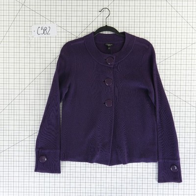 New Talbots Knit Blazer Jacket Women's Size Small Purple Button Career Upscale - Image 7