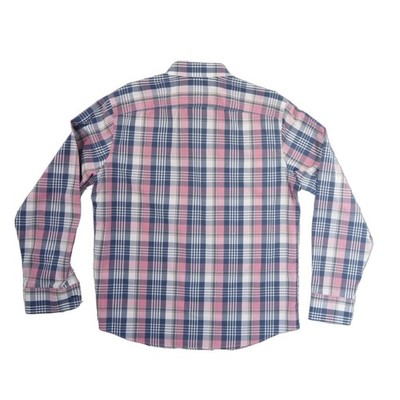 UNTUCKit Plaid Shirt Men's Size Large Pink Navy Wrinkle Free Button Up - Image 2