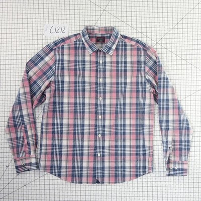 UNTUCKit Plaid Shirt Men's Size Large Pink Navy Wrinkle Free Button Up - Image 6