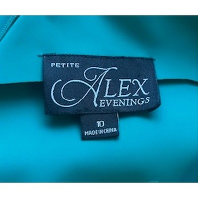 Alex Evenings Emerald Green Scuba Dress Cocktail Party Crystal Size 10P Petite - Image 6
