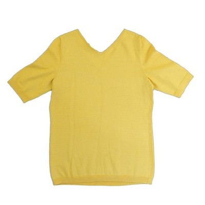 NEW Talbots Sweater Womens Size XS Yellow V-Neck Short Sleeve Knit Summer Spring - Image 3