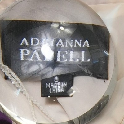 Adrianna Papell Silk Halter Dress Women's Size 8 Purple Floral Sequin Cocktail - Image 5