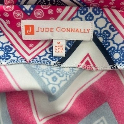 Jude Connally Dress Women's Size Medium Chevron Print V-Neck 3/4 Sleeve Short - Image 4