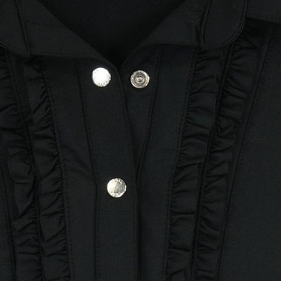 Tail Women's Size Medium Black Ruffle Snap 3/4 Sleeve Golf Tennis Polo Top - Image 4