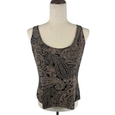Alex Evenings Paisley Cami & Jacket Set Black Taupe Formal Party Size Large - Image 4