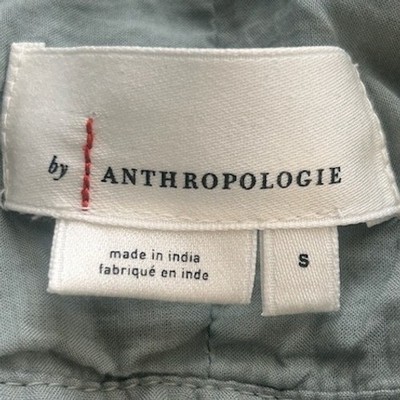 Anthropologie Women's Size Small Sage Green Lace Trim Flutter Sleeve Mini Dress - Image 5