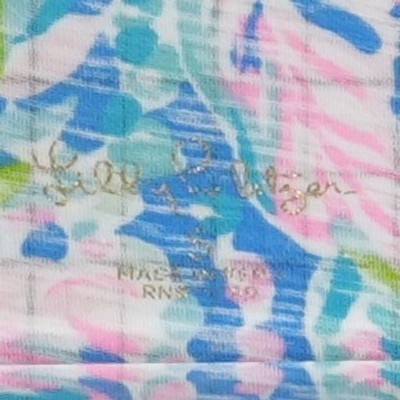 Lilly Pulitzer Top Women's Size Small Blue Pink Paisley Slub 100% Cotton Tank - Image 4